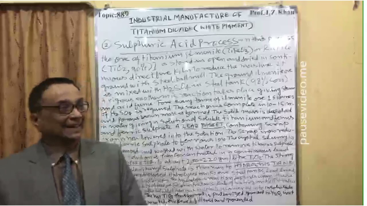 Lecture 889opic-  INDUSTRIAL MANUFACTURE OF TITANIUM DIOXIDE (WHITE PIGMENT)