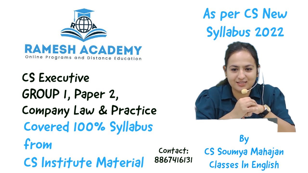 CS Executive | Company Law | Introduction to Company Law class in English By CS Soumya Mahajan