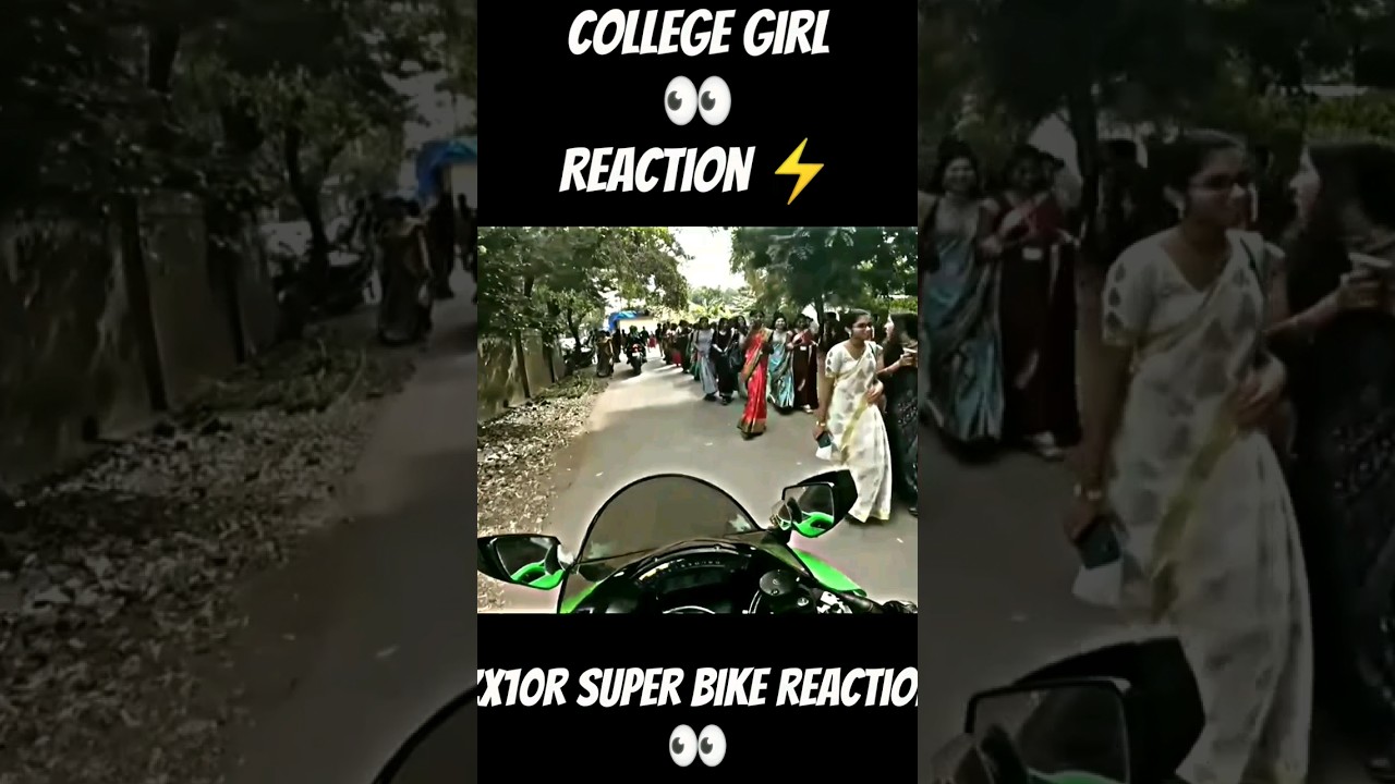 College Girl Reaction। in । Super Bike Zx10r