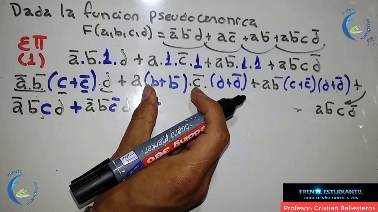 forma canonica numerica y algebraica de la suma de productos y productos de sumas COMPLETO
