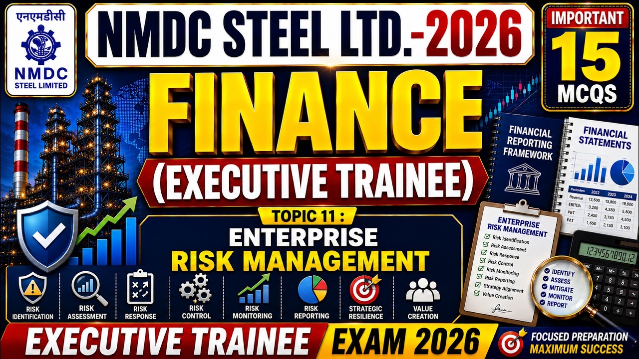 Enterprise Risk Management MCQs | NMDC 2026 Executive Trainee Finance PDF | NMDC Finance MCQs PDF