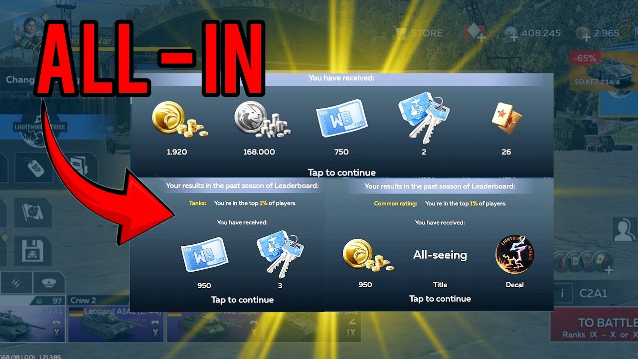 Leaderboard Rewards & GAMBLING GOES WILD - War Thunder Mobile 