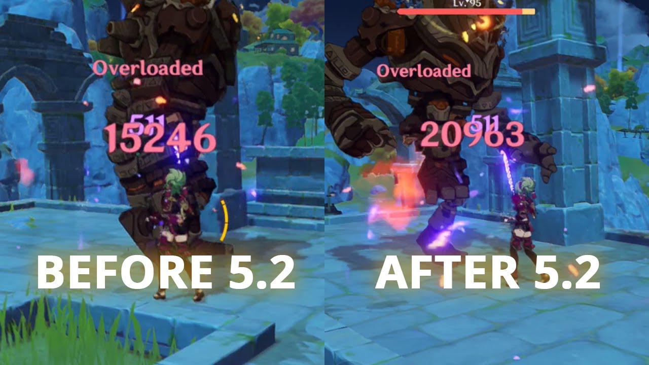 Buffed reaction after the 5.2 update! Electro-charge, overloaded, superconduct, and shatter