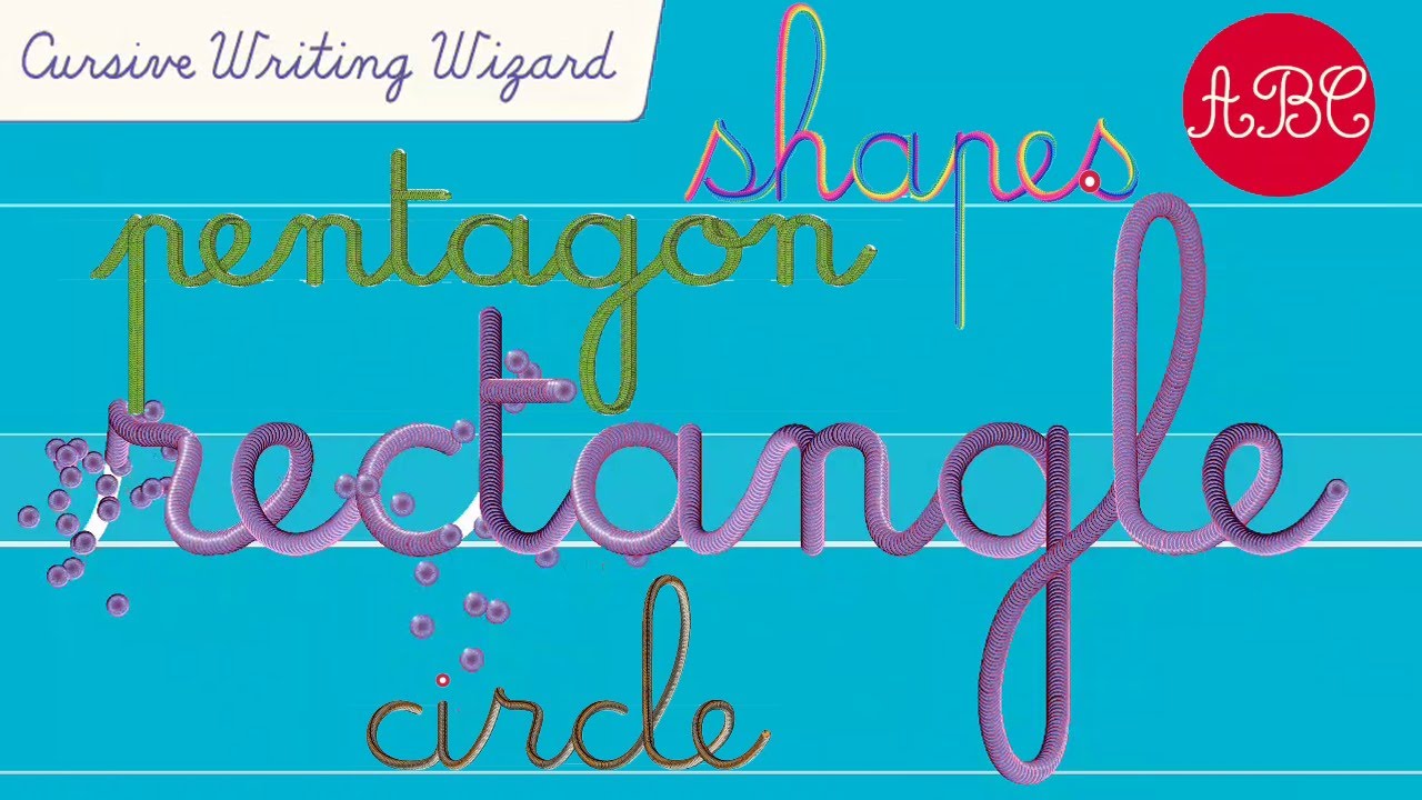 Cursive Letters Writing Wizard - Names of Shapes Learning and Writing – Fun Letters Tracing