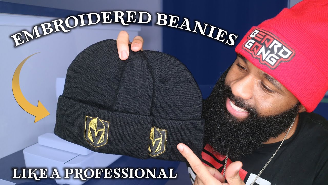 How To Embroider Beanies Like A PRO! 🧵 | Las Vegas Golden Knights Beanies ⛸️ | Brother SE625