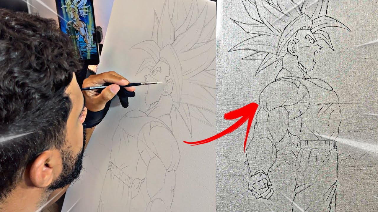 Desenhando o Trunks Ssj AURA 100/10 ☠️ - Esboço [Trunks Dragon Ball Z ]