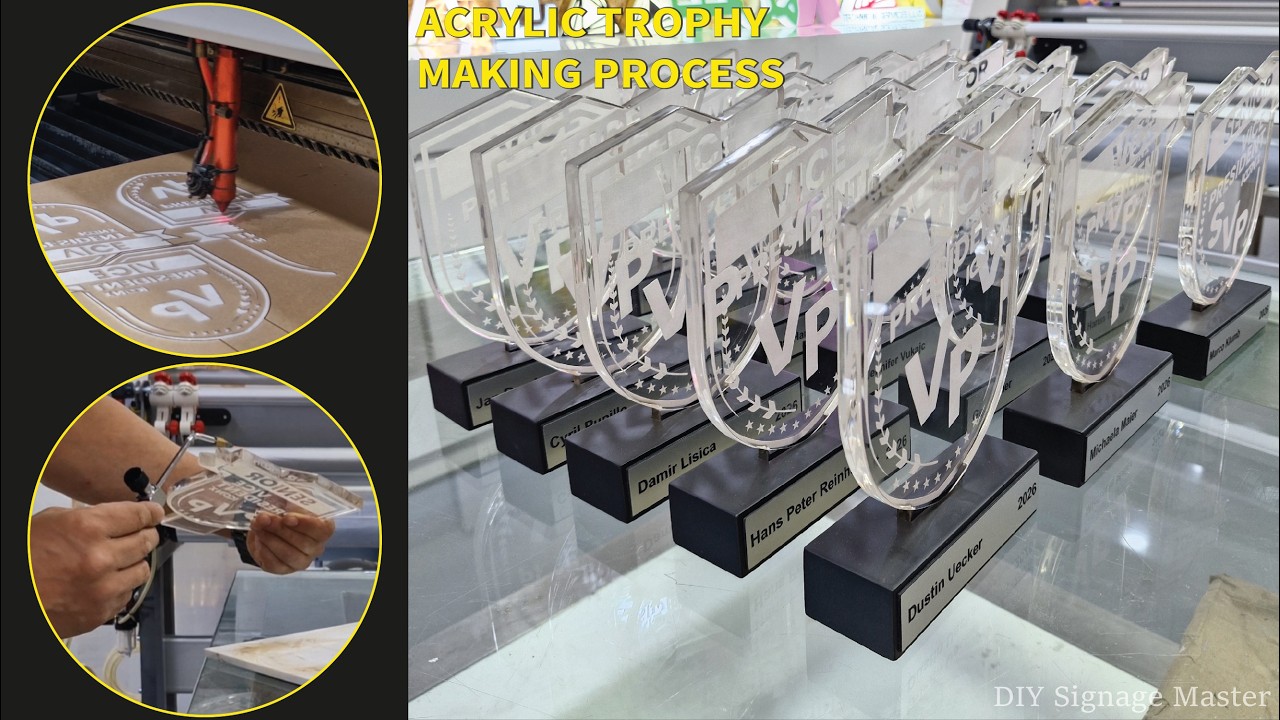 How an Acrylic Trophy is Made | Engraving & Polishing Process