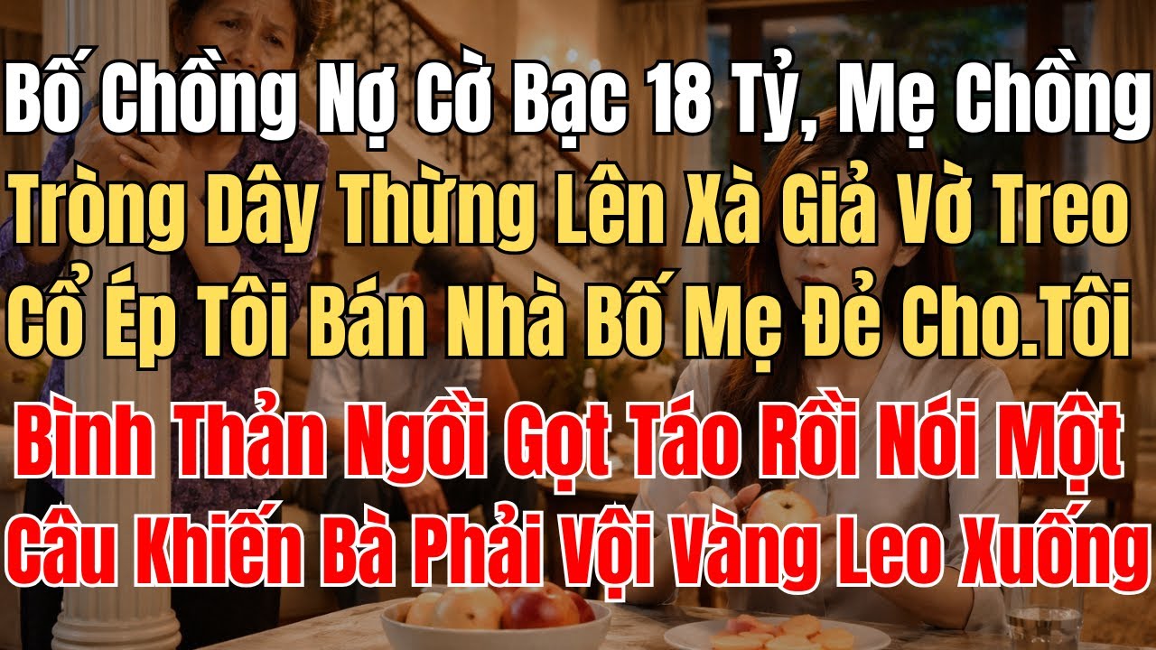 Bố Chồng Nợ Cờ Bạc 18 Tỷ, Mẹ Chồng Tròng Dây Thừng Lên Xà Giả Vờ Treo Cổ Ép Tôi Bán Nhà Bố Mẹ Đẻ...