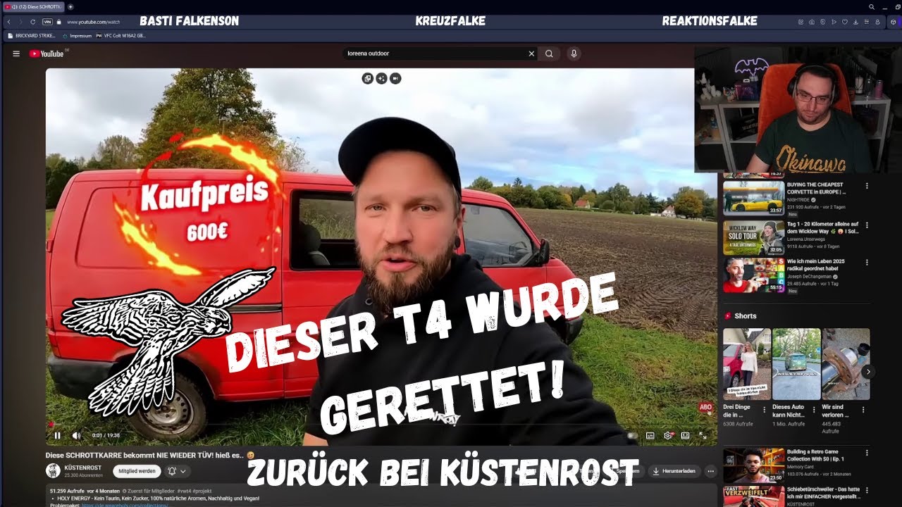 Ronnys Zusammenschnitt vom T4 Umbau - Reaktionsfalke