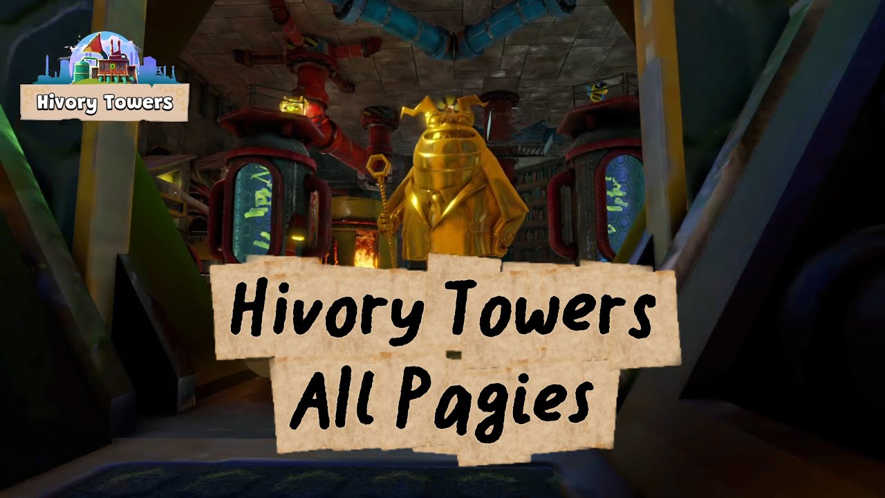 Yooka-Re-Playlee – Hivory Towers 100% Walkthrough (All Pagies, Rextro Arcade & Capital B Boss Fight)
