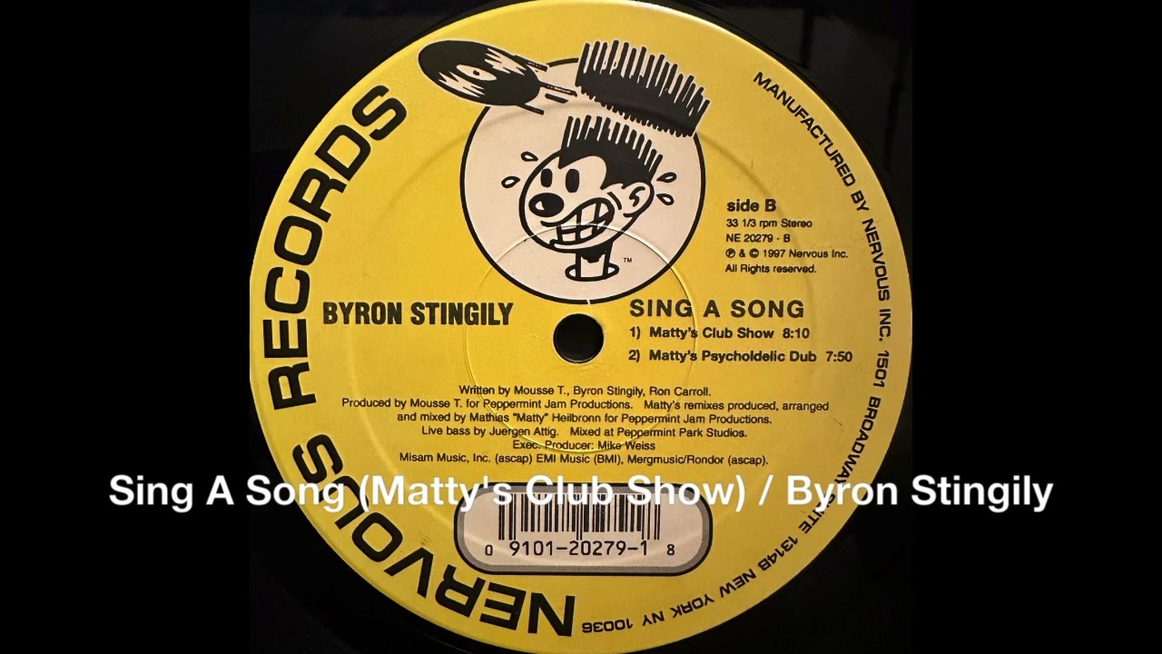 Sing A Song (Matty's Club Show) /Byron Stingily #electronicmusic #soulfulhouse #vinyldj #tencity