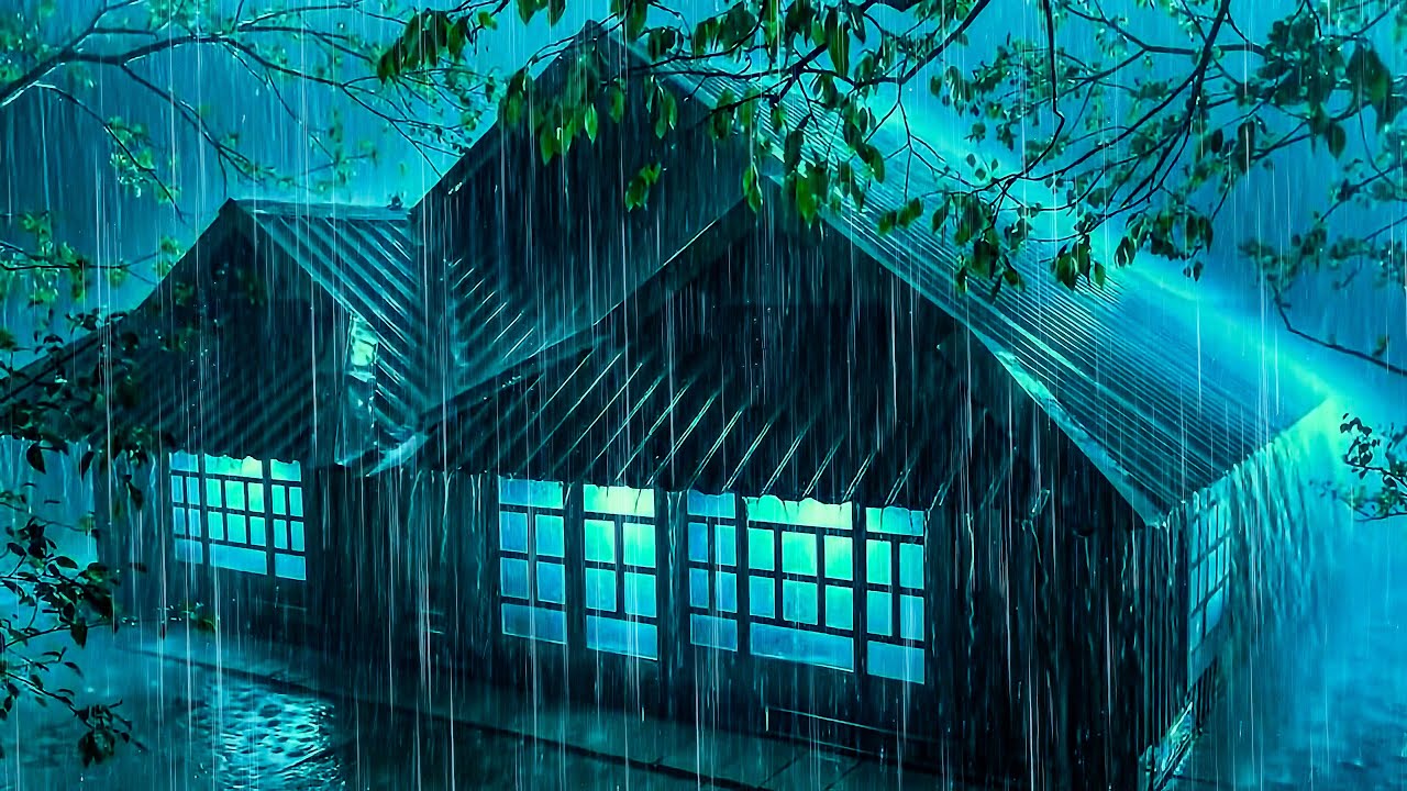 Fall Easily into Deep Sleep with Heavy Rainstorm and Thunder Roaring on Tin Roof | ASMR Rain Sounds