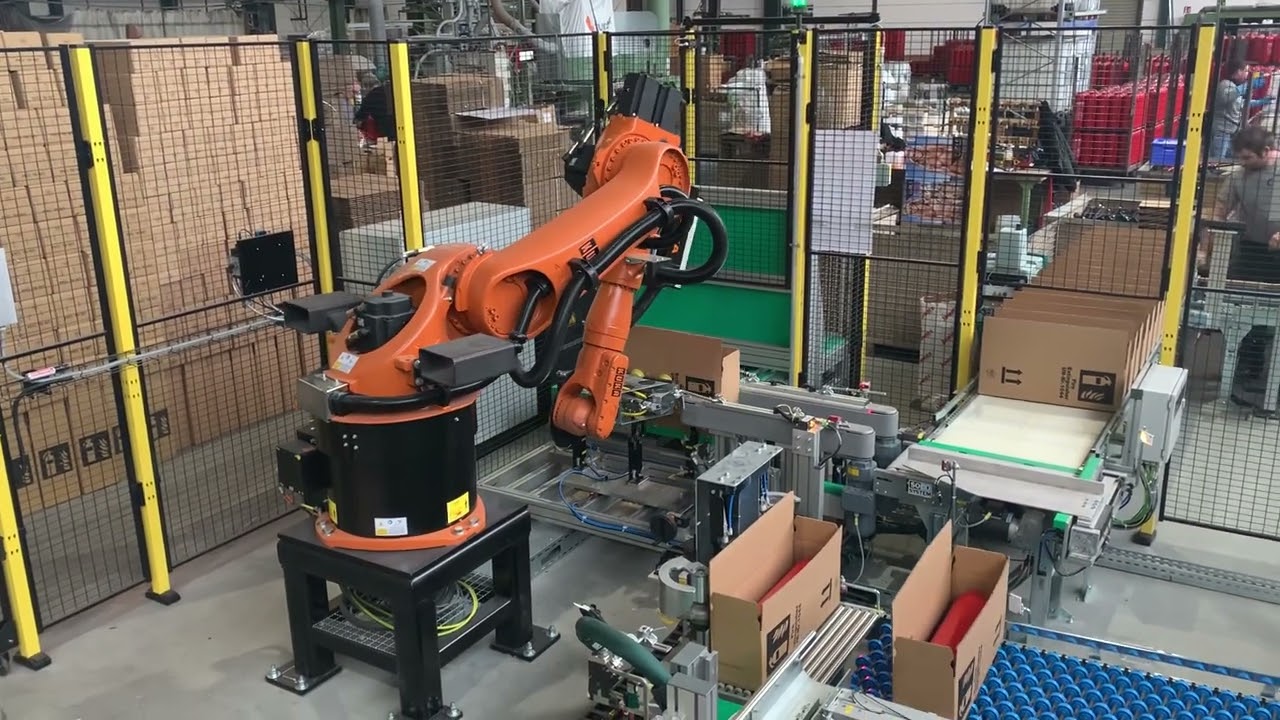 Kartonaufrichten und Palettieren mit Knickarmroboter