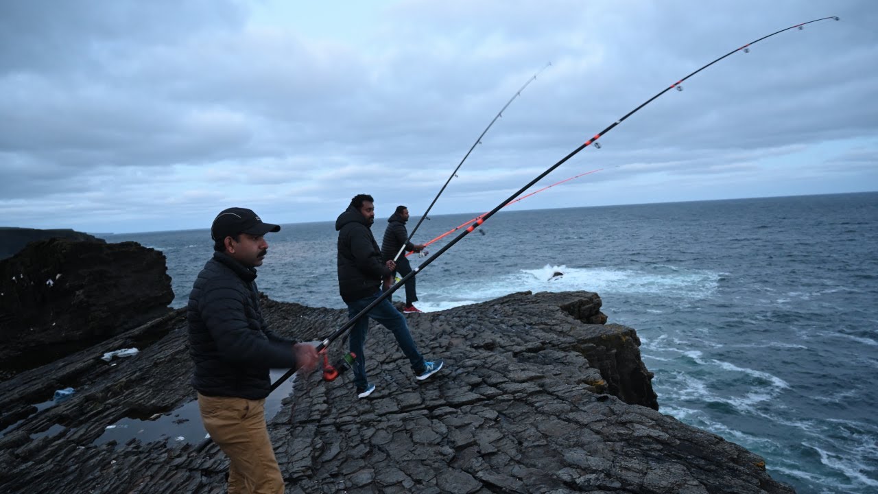Mackerel fishing in Kilkee cliffs