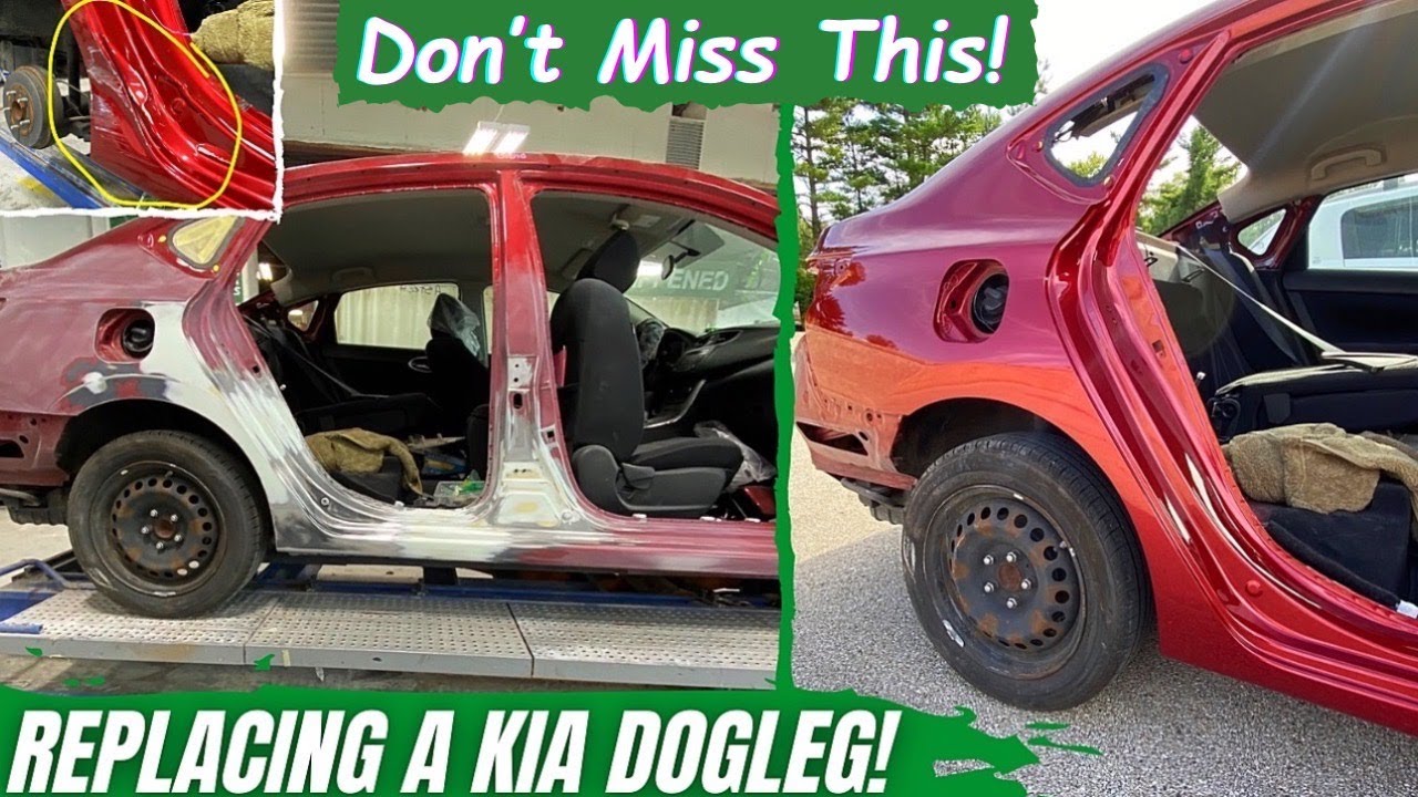 Replacing a dogleg section on this #kia #autobody #collision #bodyshop #autorepair #automotive