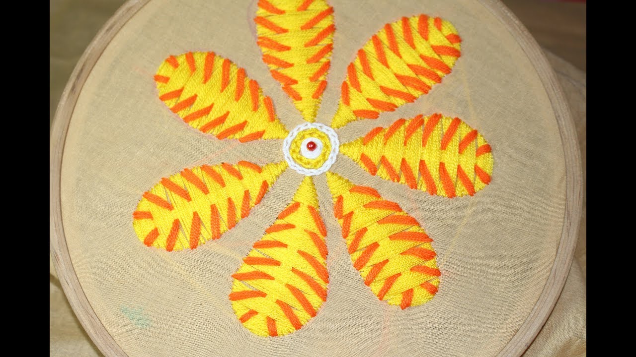 Hand Embroidery Designs | Beautiful flower Big stitch | Stitch and Flower-158
