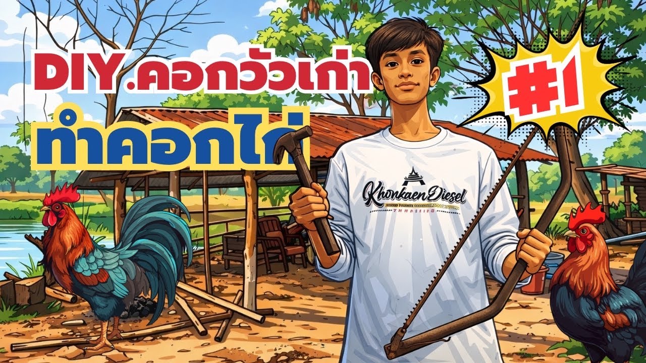 DIY.คอกวัวเก่า ทำคอกไก่ #ทำเล้าไก่ Part.1