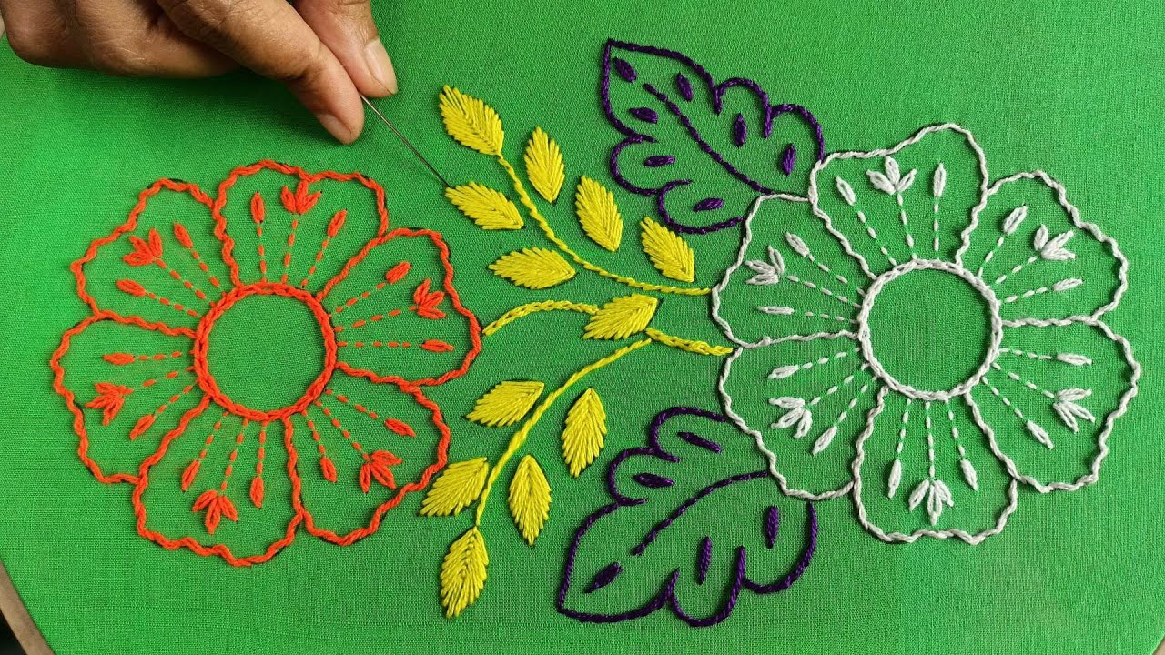 Bangladeshi Traditional Nakshi Kantha stitch by Hand Embroidery-,নকশী কাঁথার লতাপাতার ডিজাইন -368