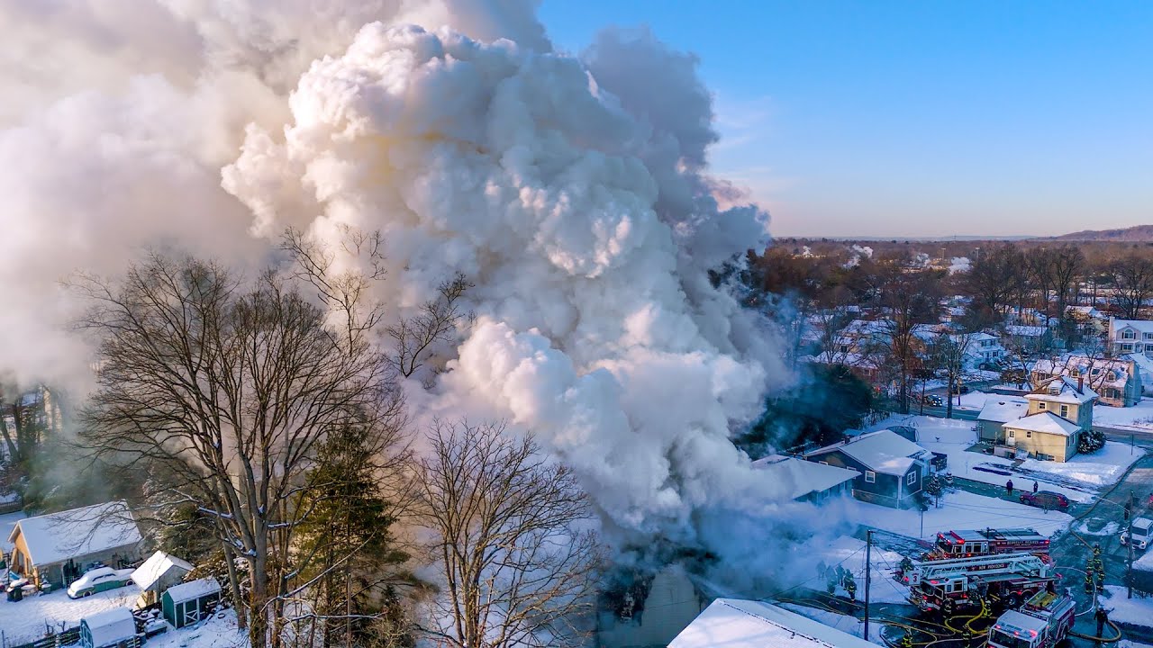 Fully Involved House Fire Two Alarms New Providence New Jersey 1/22/25