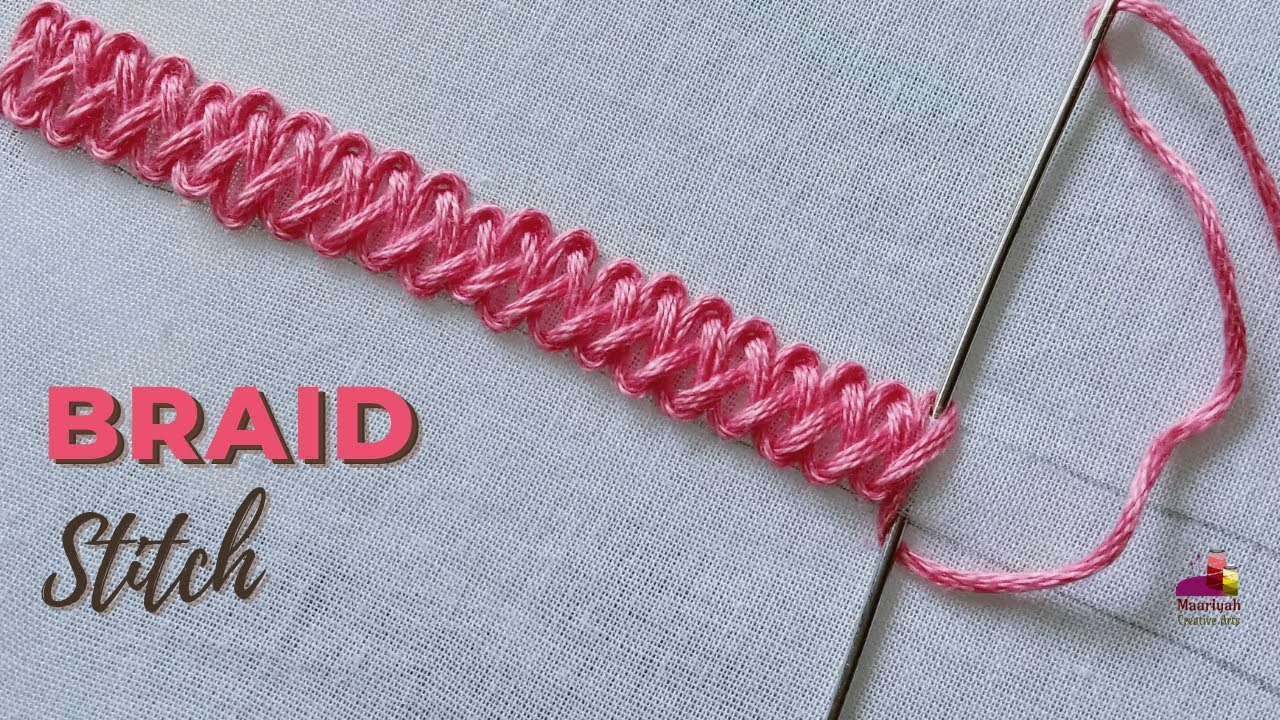 Braid Stitch | Cable Plait Stitch | Hand Embroidery Stitch - 214