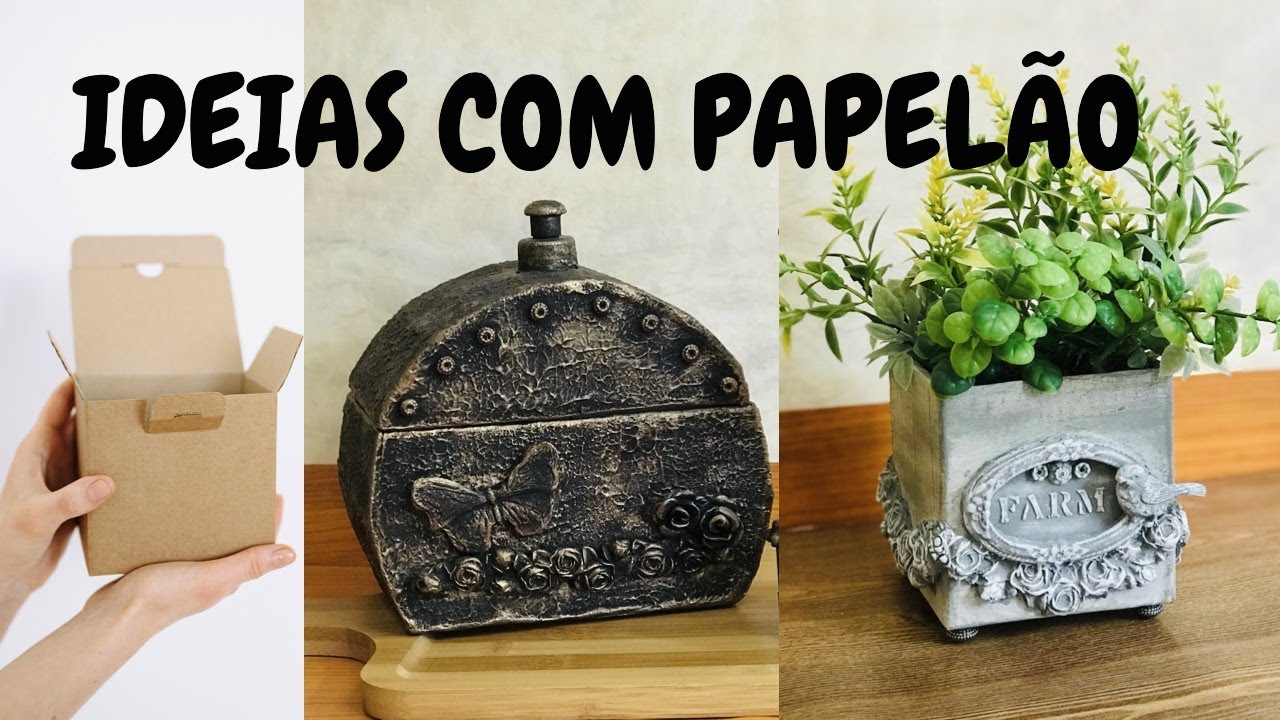 DIY;NINGUÉM ACREDITA QUE FOI FEITO DE PAPELÃO 2 IDEIAS LINDAS FAÇA VOCÊ MESMO