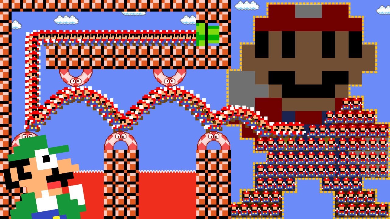 Super Mario Bros. but Luigi and 9999 Tiny Marios March Madness