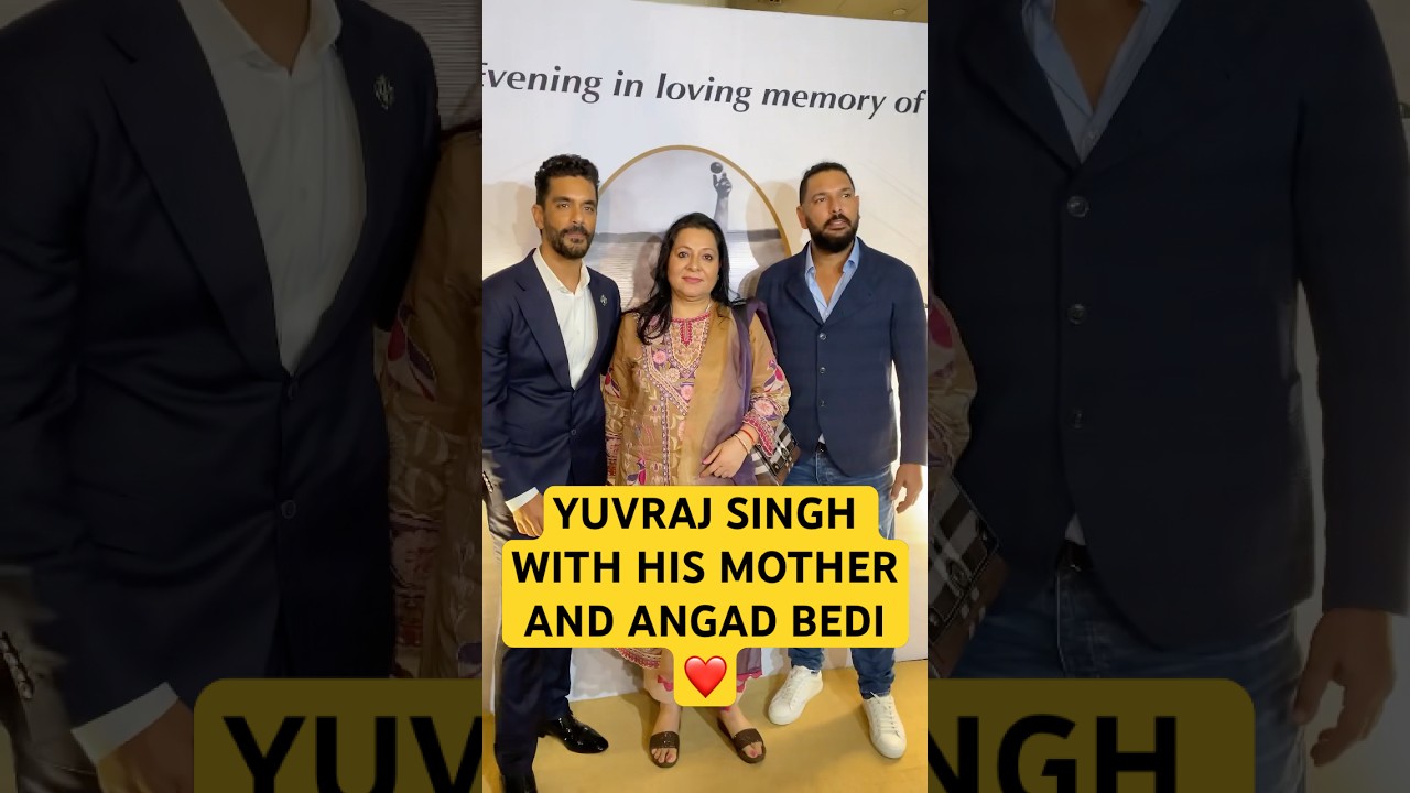 Yuvraj Singh with his Mother and Angad Bedi || #yuvrajsingh #angadbedi #indiancricket #cricketlover