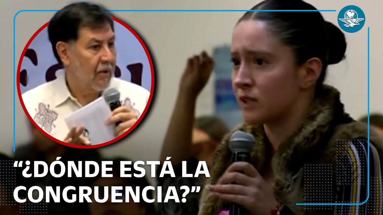 Joven confronta a Noroña; lo cuestiona sobre misoginia y austeridad