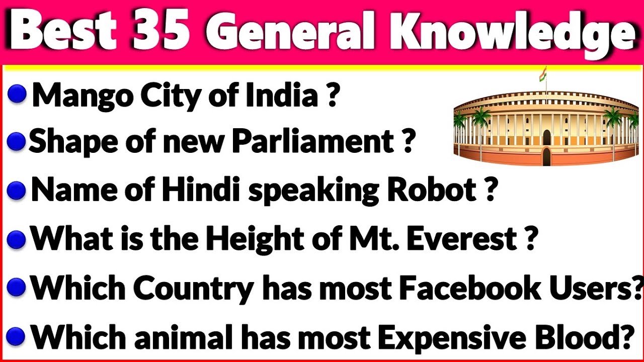 35 Most important GK Questions | General knowledge GK in English |  interesting GK | IAS, UPSC, SSC