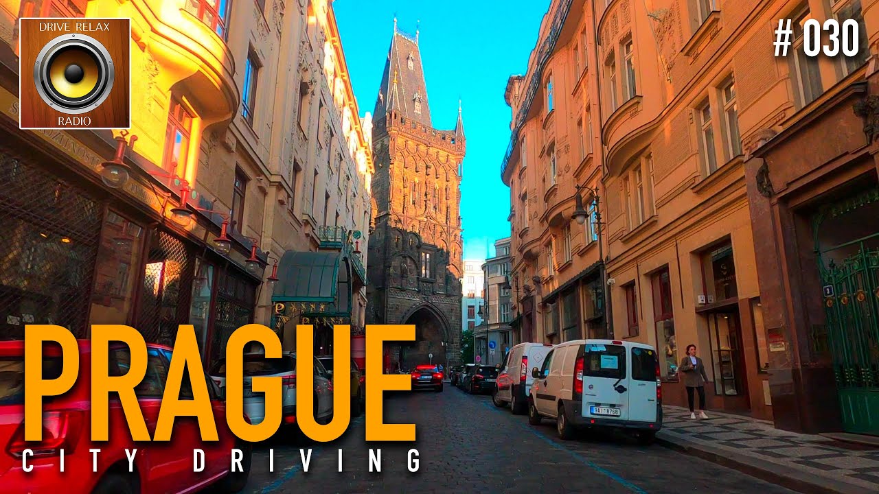 Driving tour at Sunset in Prague with Jazz 🎹 Czech Republic 4K HDR 60fps
