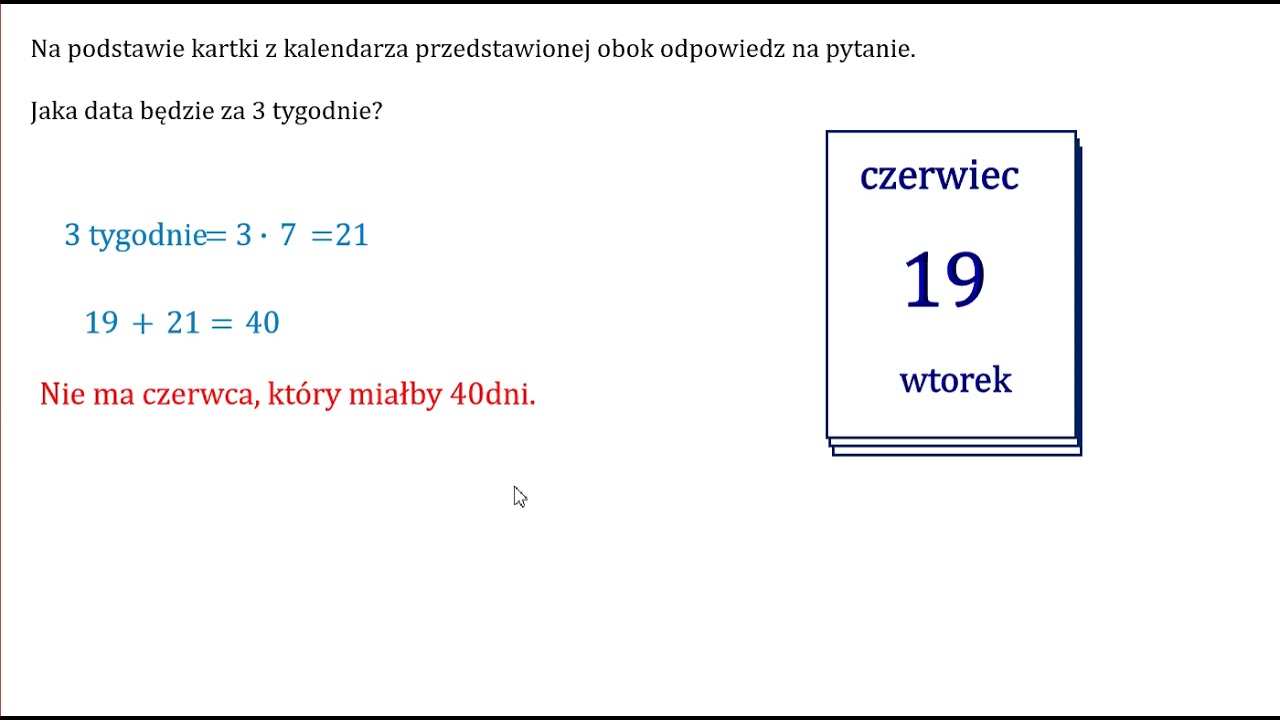 Jaka data będzie za 3 tygodnie? Przykład 15.