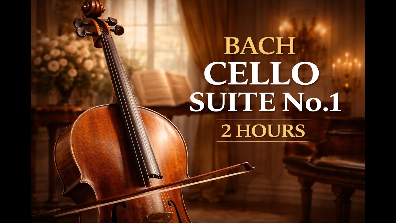 Bach – Cello Suite No. 1 in G Major (Prelude) | 2 Hours Calm & Focus Classical Music