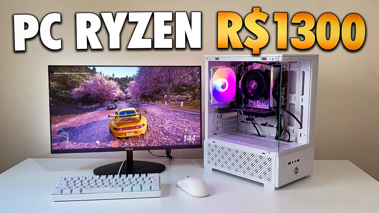 MONTANDO UM PC GAMER RYZEN MAIS BARATO POSS&Iacute;VEL COM R$1300 QUE RODA DE TUDO | montagem + testes