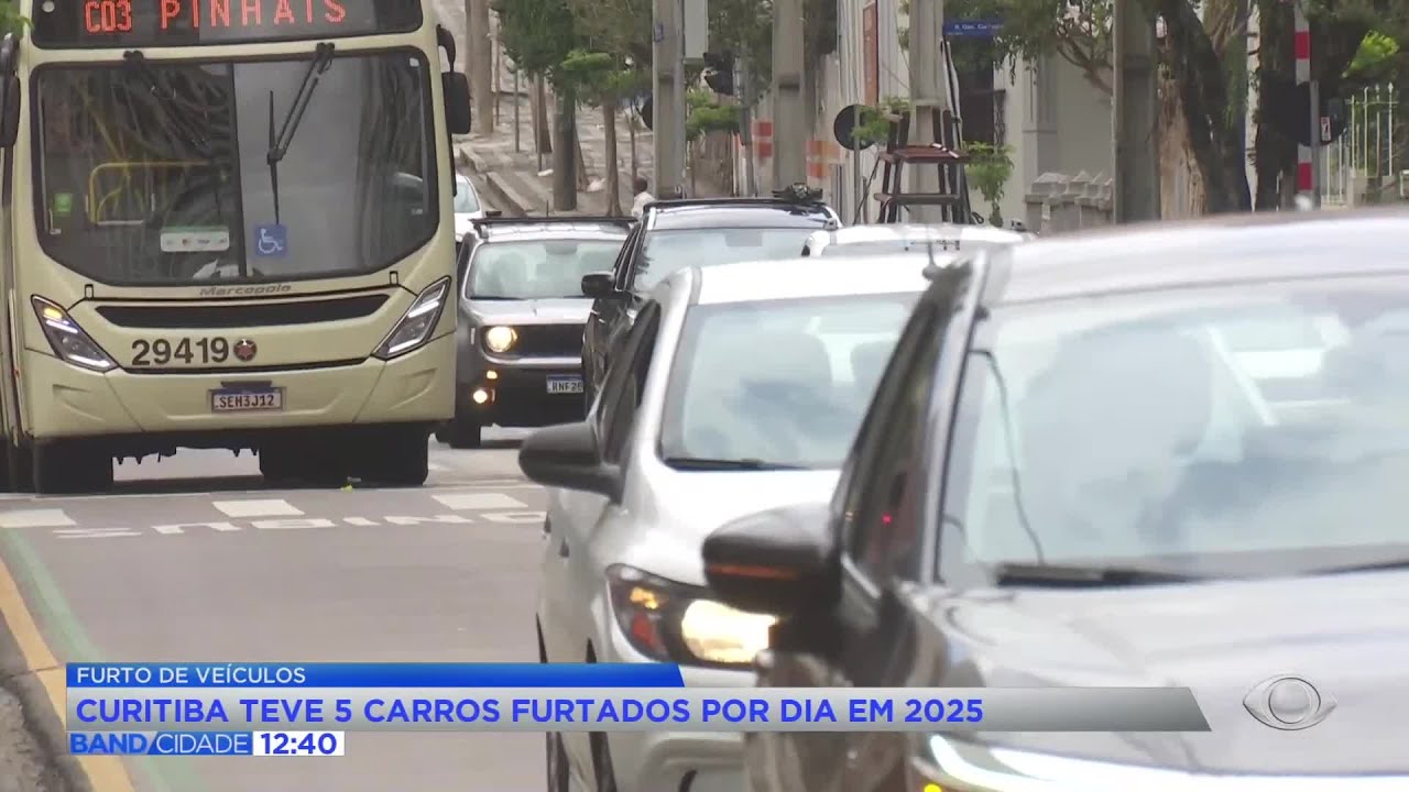 Curitiba tem 5 carros furtados por dia, apesar de queda nos casos