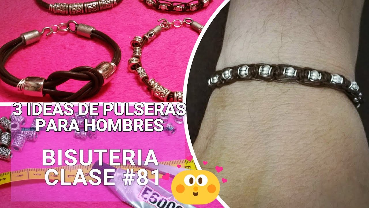 3 IDEAS💡 de PULSERAS De CUERO Para HOMBRE👨‍💼 Paso A Paso ~ Bisuteria Clase 81