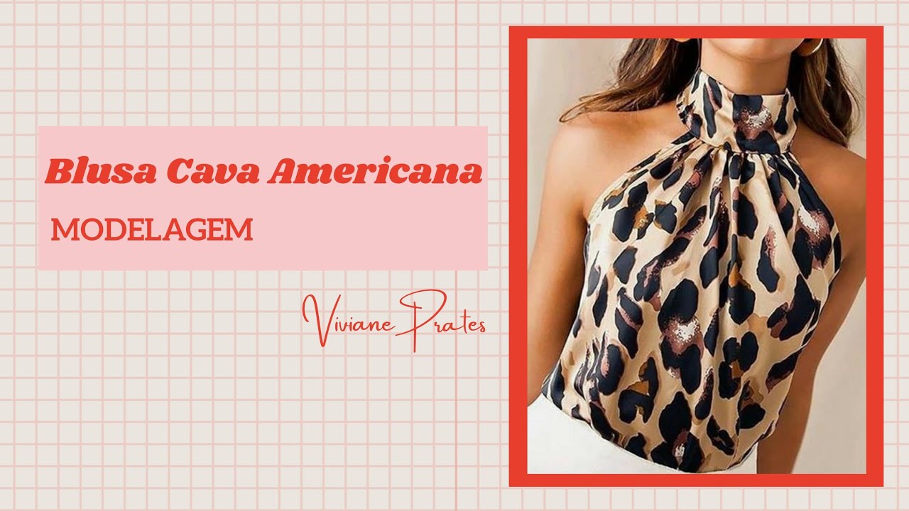 MODELAGEM BLUSA COM CAVA AMERICANA COM DECOTE FRANZIDO │VIVIANE PRATES