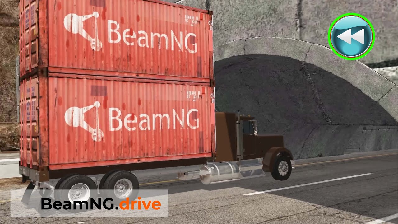 Reverse Trucks vs Low Tunnel Crashes#17_BeamNG.drive