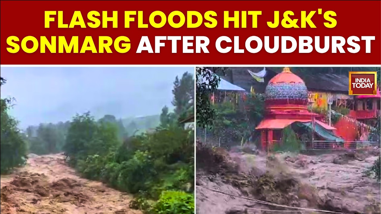 Kashmir News: J&K Cloudburst Triggers Flash Flood, Road Washed Away In Ganderbal | India Today
