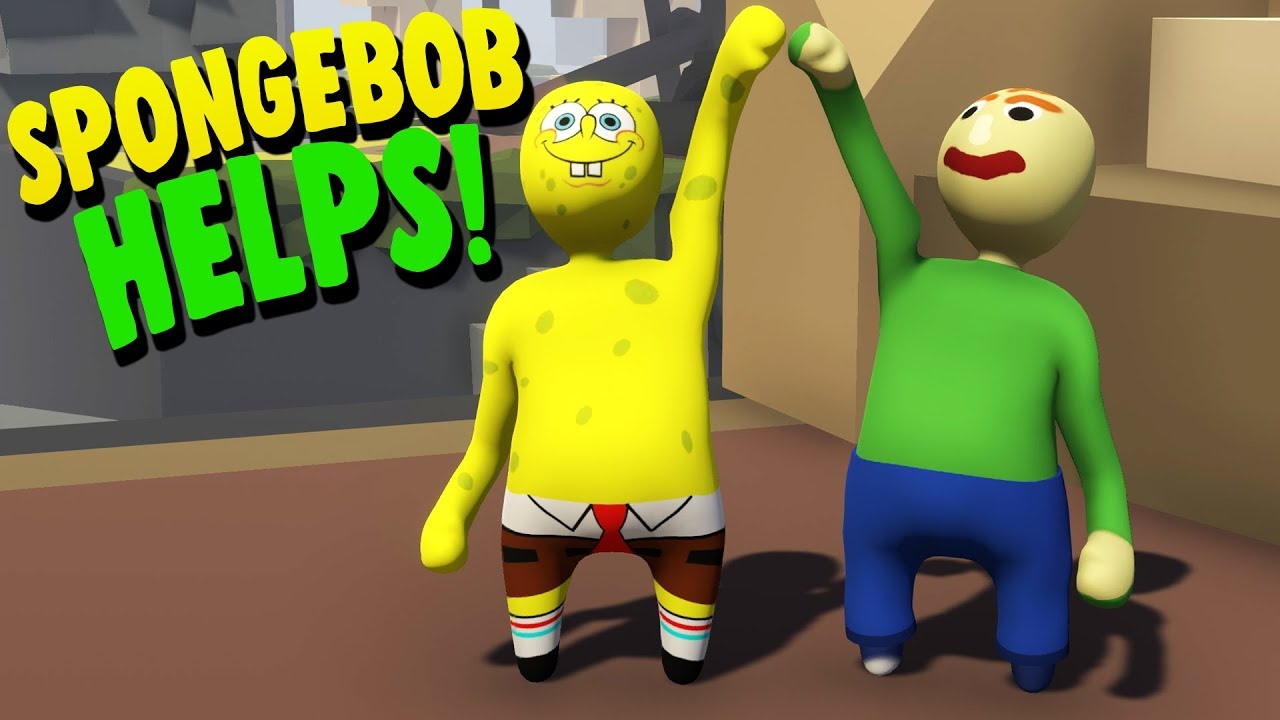 BALDI GETS HELP FROM SPONGEBOB! | Human Fall Flat