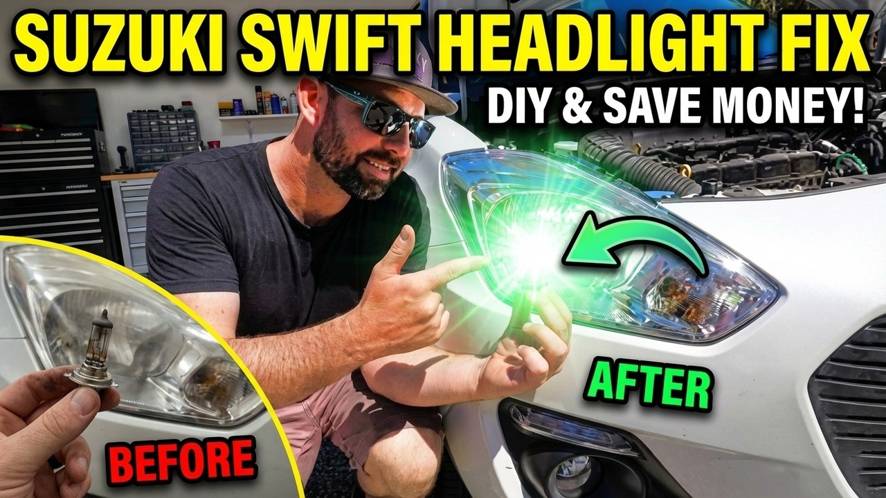 Как заменить лампу в фаре Suzuki Swift (руководство по замене) (Maruti)