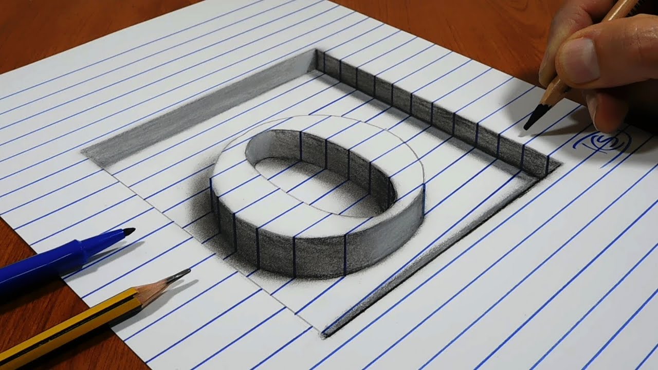 3D Trick Art On Line Paper, Letter O