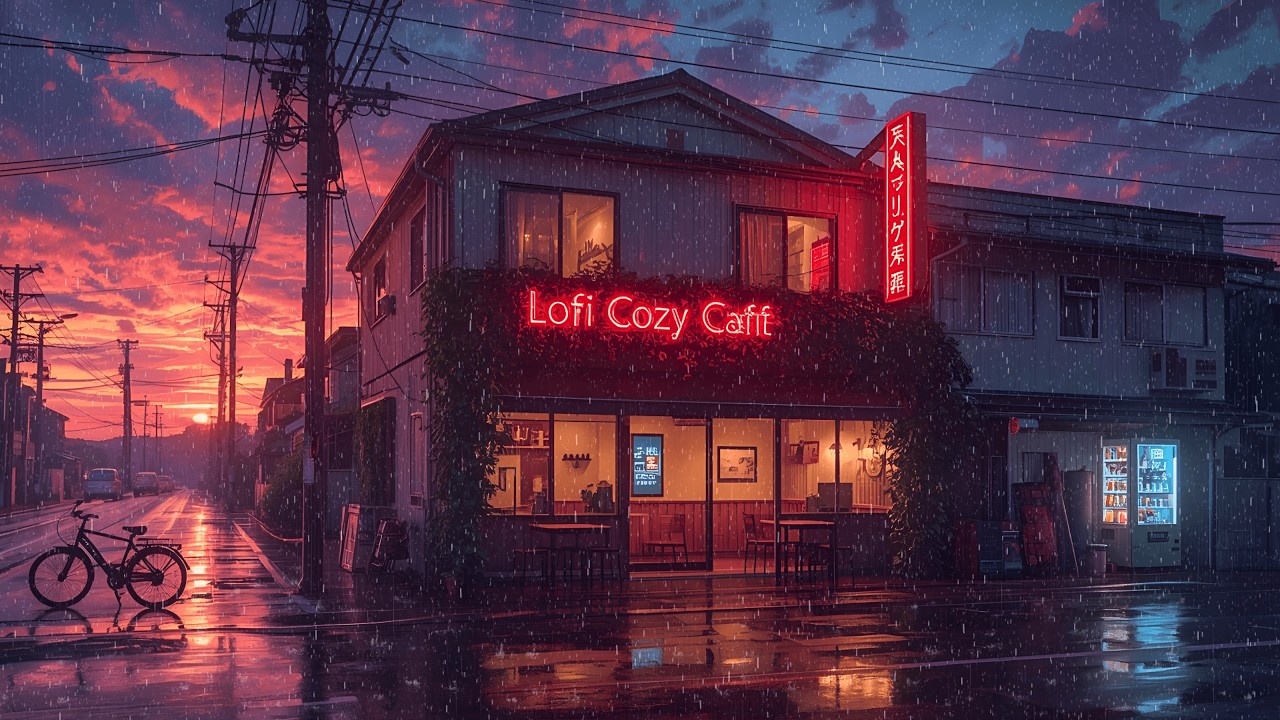 Peaceful Rain in Tokyo Café 🌧️ – Relaxing Lofi Ambience for Relax & Sleep