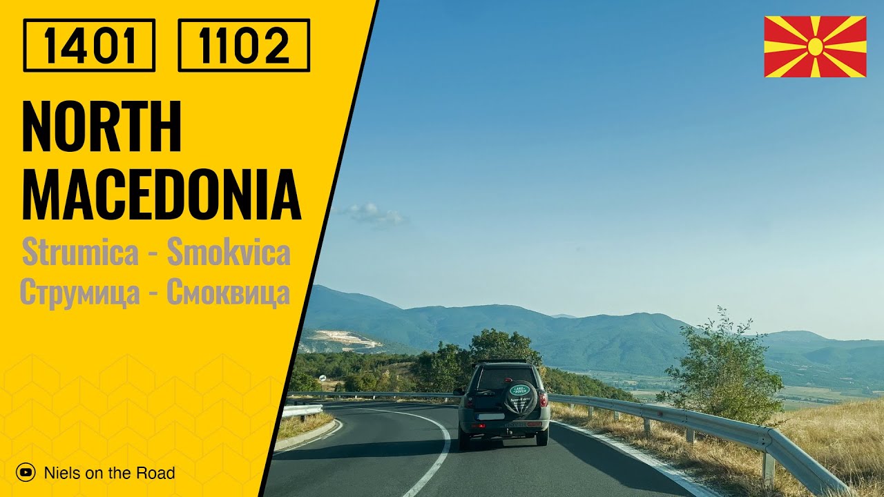Driving in North Macedonia: R1401 & R1102 from Strumica to Smokvica