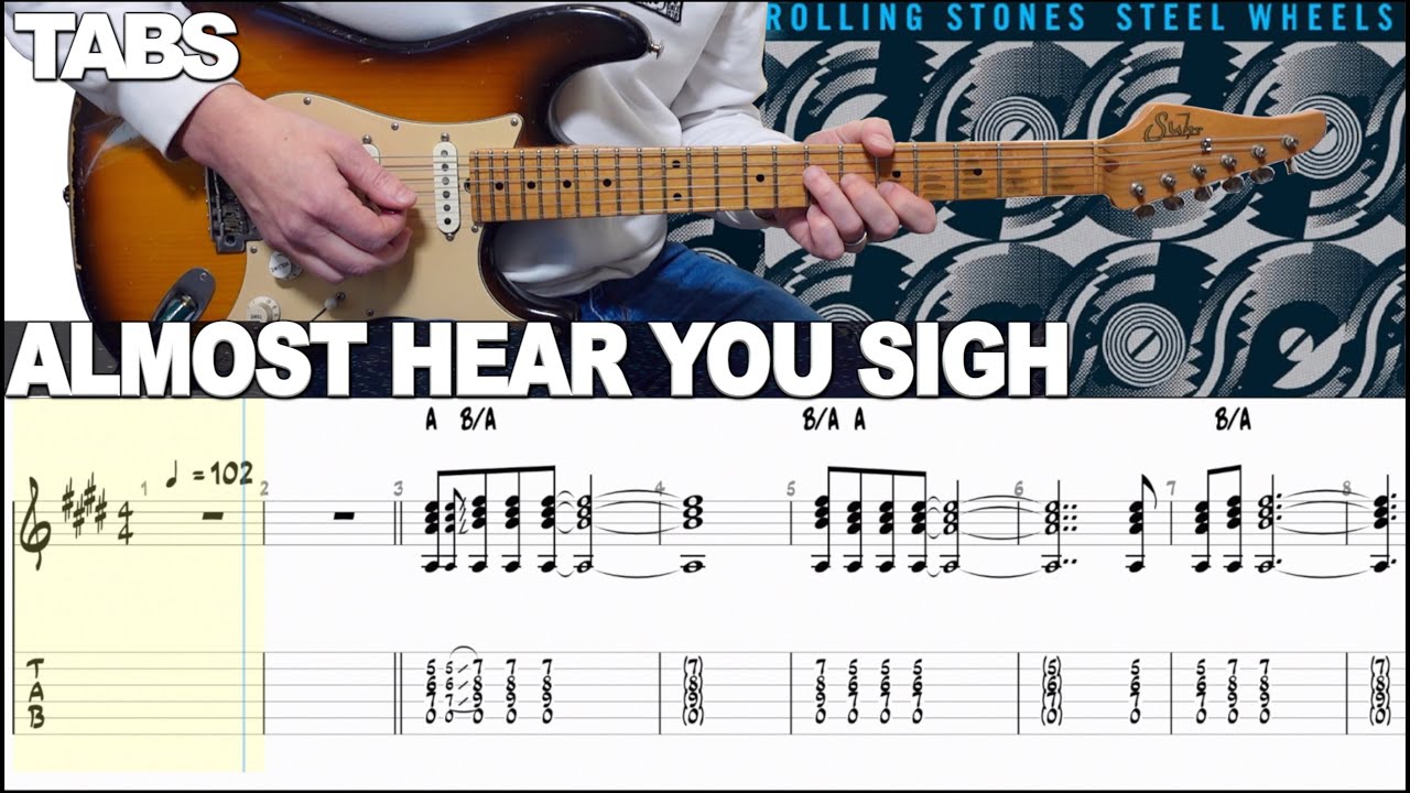 The Rolling Stones - Almost Hear You Sigh | Guitar cover WITH TABS |