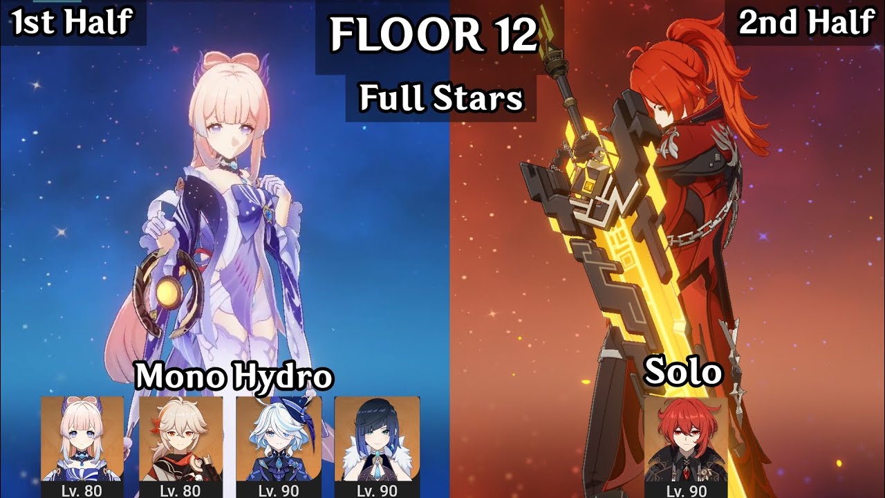 Mono Hydro + Diluc Solo | 4.5 Spiral Abyss Floor 12 9 Star | Genshin Impact