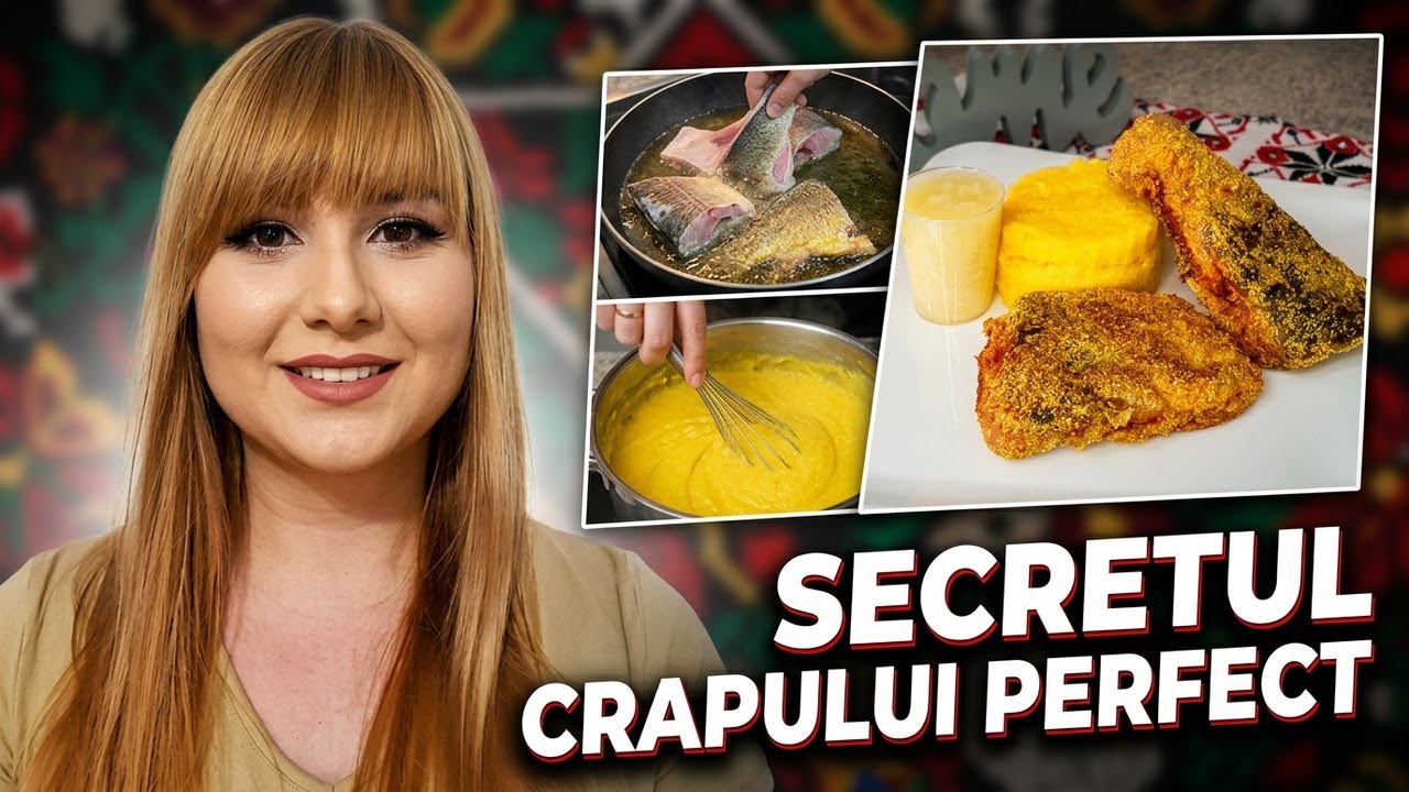 🍽️🐠 Secretul preparării unui crap prăjit cu mămăliguță și mujdei de usturoi!