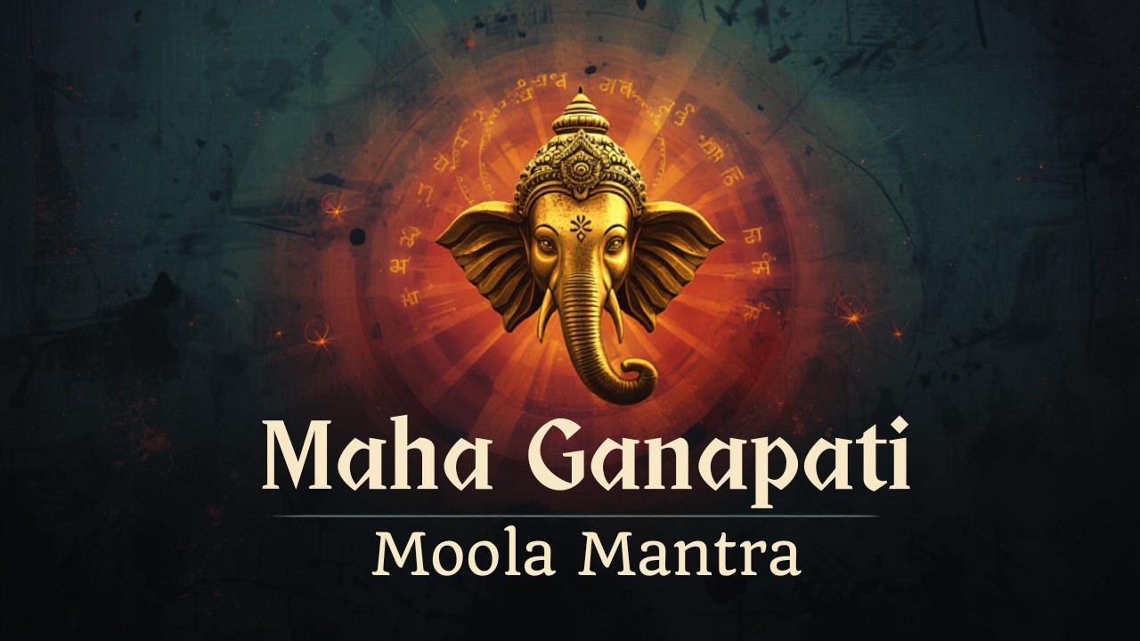 Maha Ganapati Moola Mantra 108 Times | Remove Obstacles ॐ श्रीं ह्रीं क्लीं ग्लौं गं गणपतये