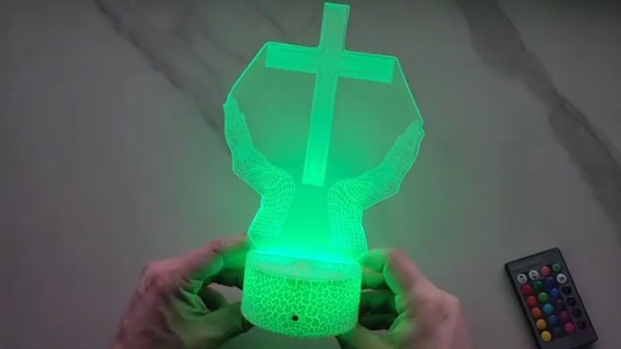 Unique Christian Gift: 16-Color Changing 3D Jesus Cross Night Light