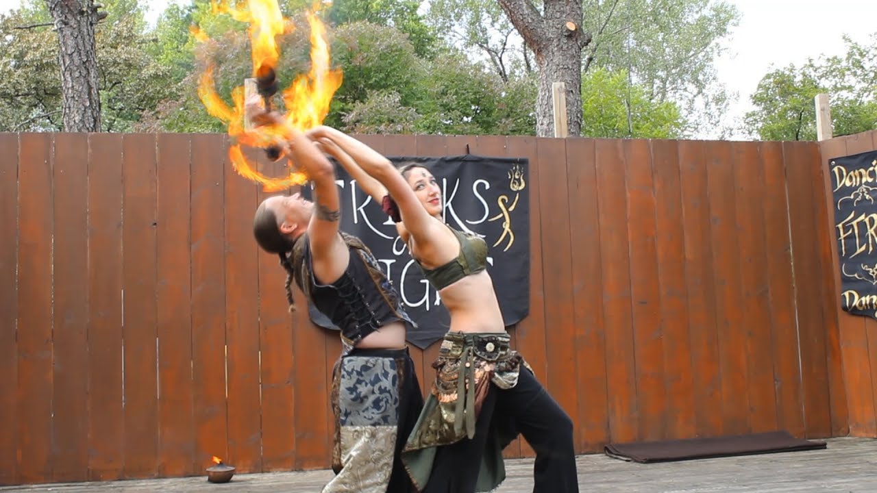 Tricks of the Light Fire Dragonstaff Duo Live at the 2018 Kansas City Renaissance Festival