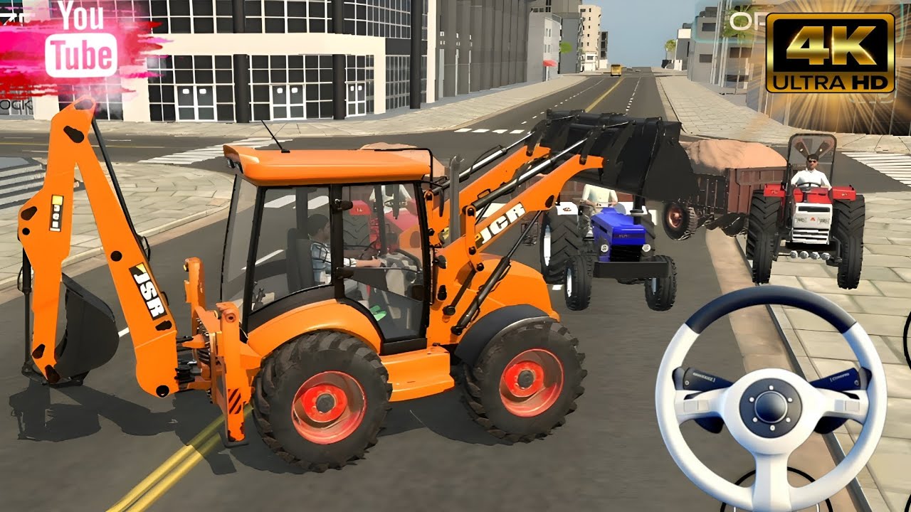 Drive jcb and uploading stone 🪨 from tractors 🚜 BUS SIMULATOR INDONESIA #jcb #johndeere #swaraj #hmt